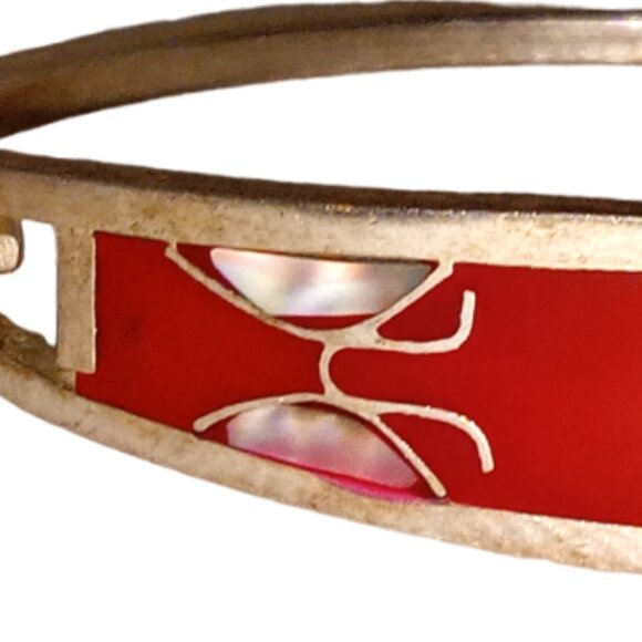 Vintage Mexico Bracelet, Butterfly, Flower Design, Bangle Fashion Bracelet - Picture 8 of 10